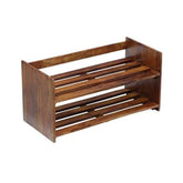 ONIJA Solid Wood | 0pen Shoe Rack | Compact Shoe Rack | Teak Finish (H 15 x L 30 x D 13.6 inch)